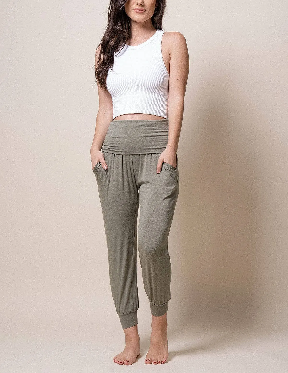 Bamboo Harem Jogger Pants - Rust Large and XL Only