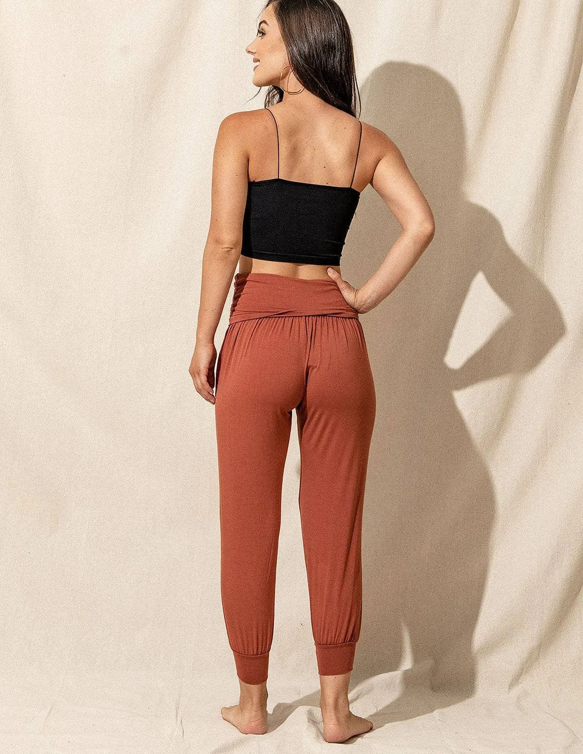 Bamboo Harem Jogger Pants - Rust Large and XL Only