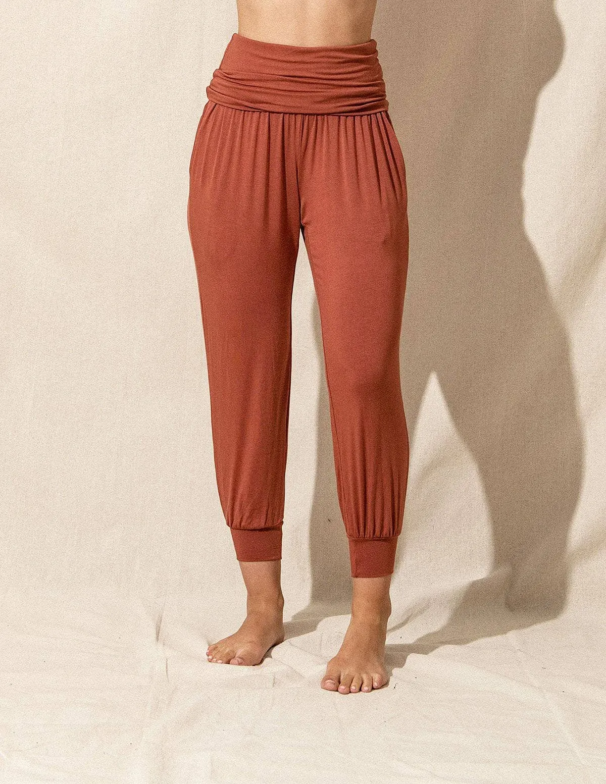 Bamboo Harem Jogger Pants - Rust Large and XL Only