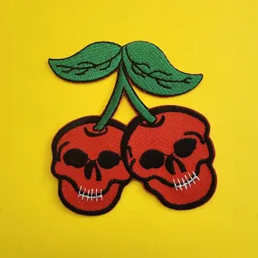 Cherry Skull Iron on Patch