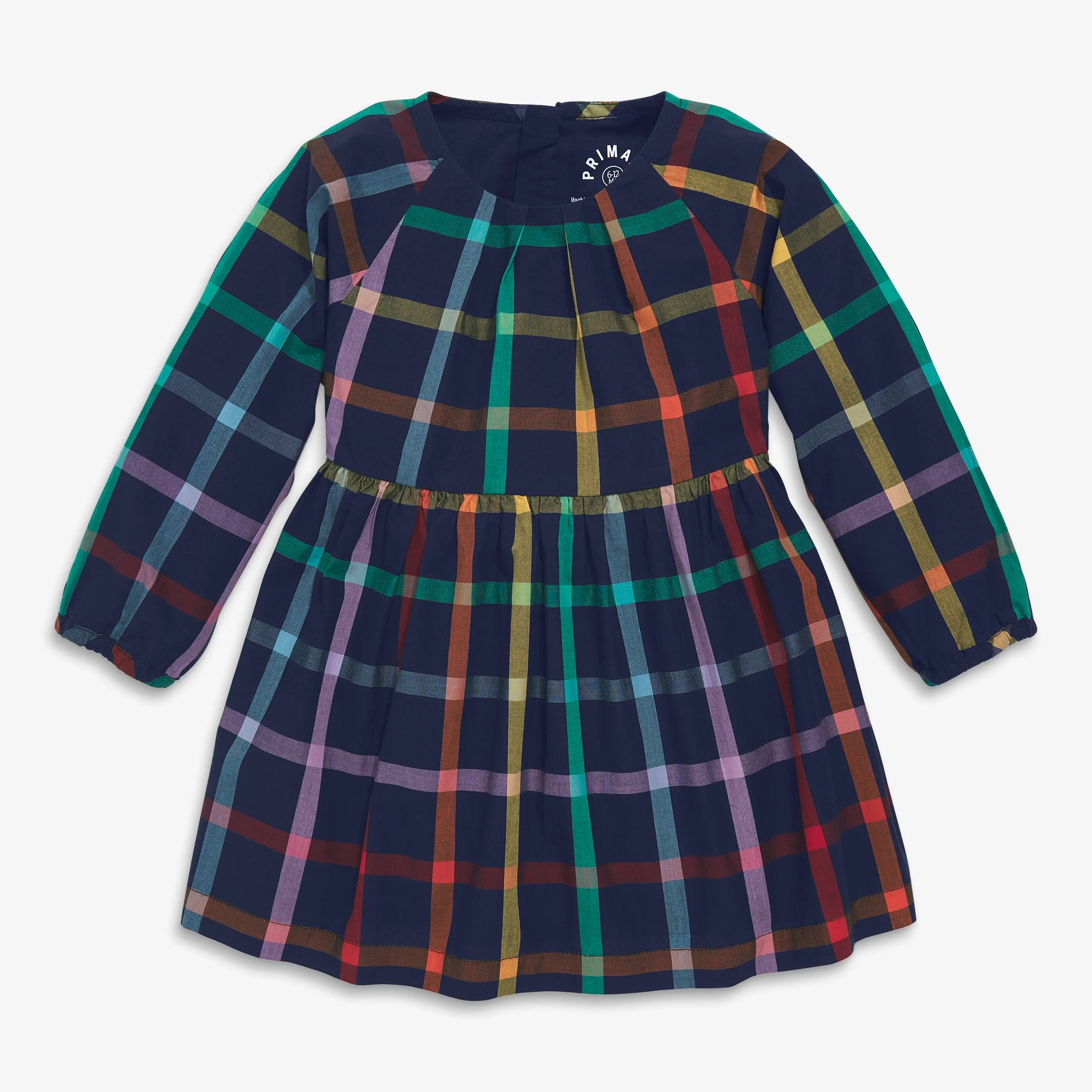 Clearance baby rainbow plaid dress