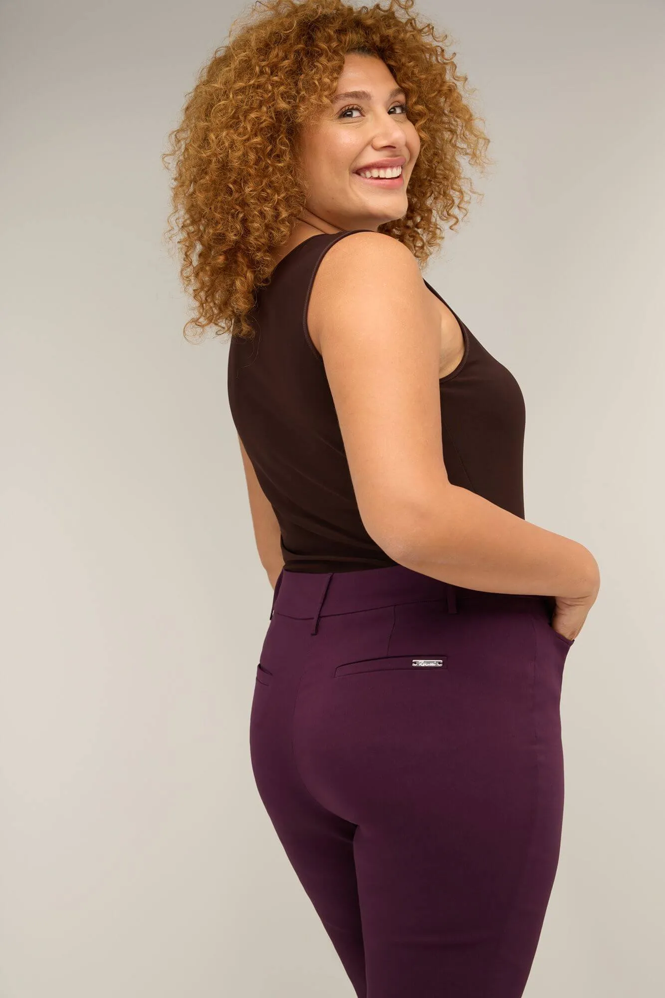 Curvy Pull-on Tummy Control Pants with Real Pockets