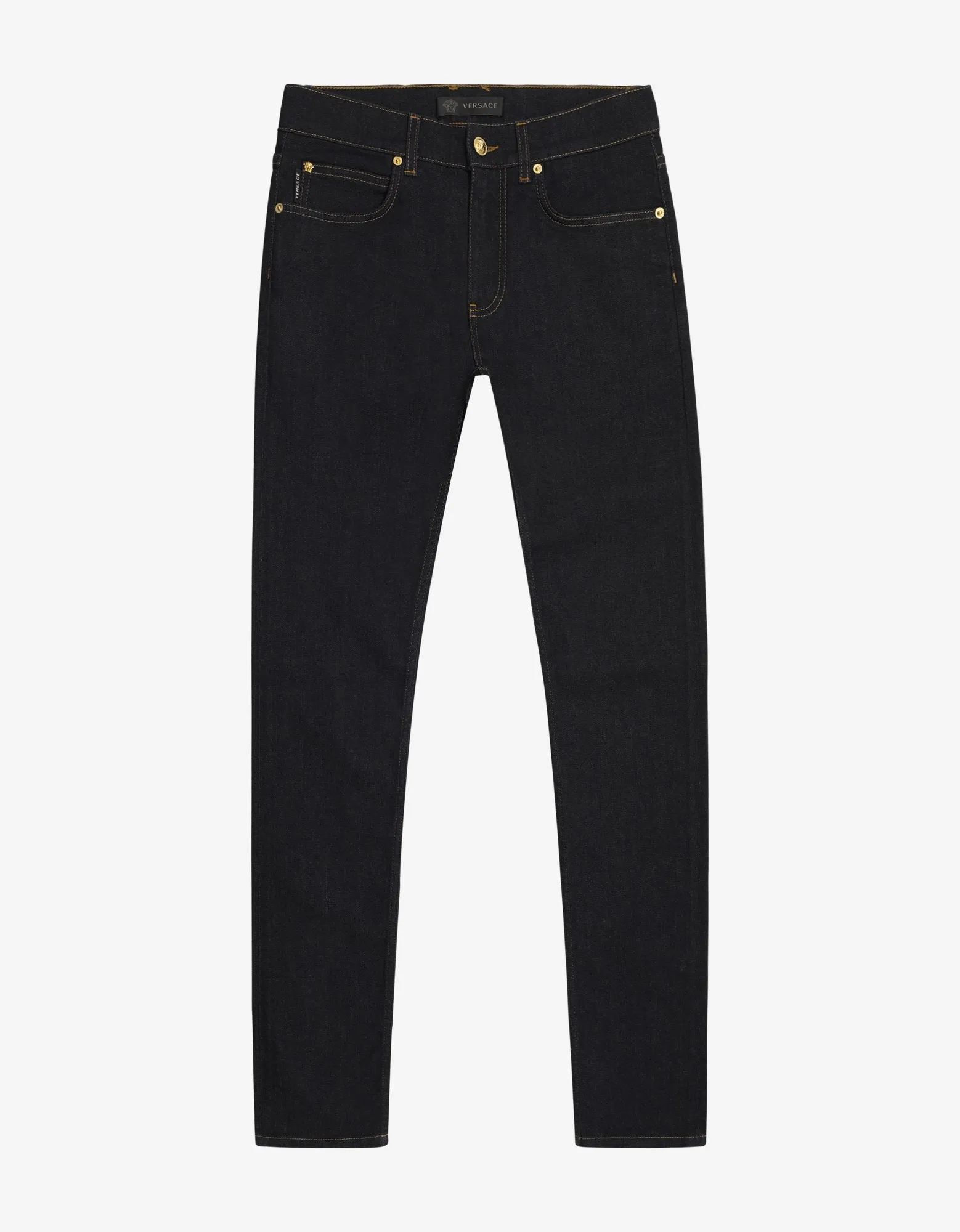 Dark Blue Slim Jeans with Badges