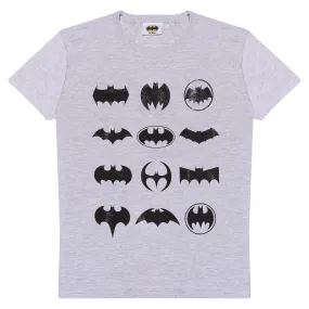 DC Comics Batman Distressed Logo Evolution Adults T-Shirt