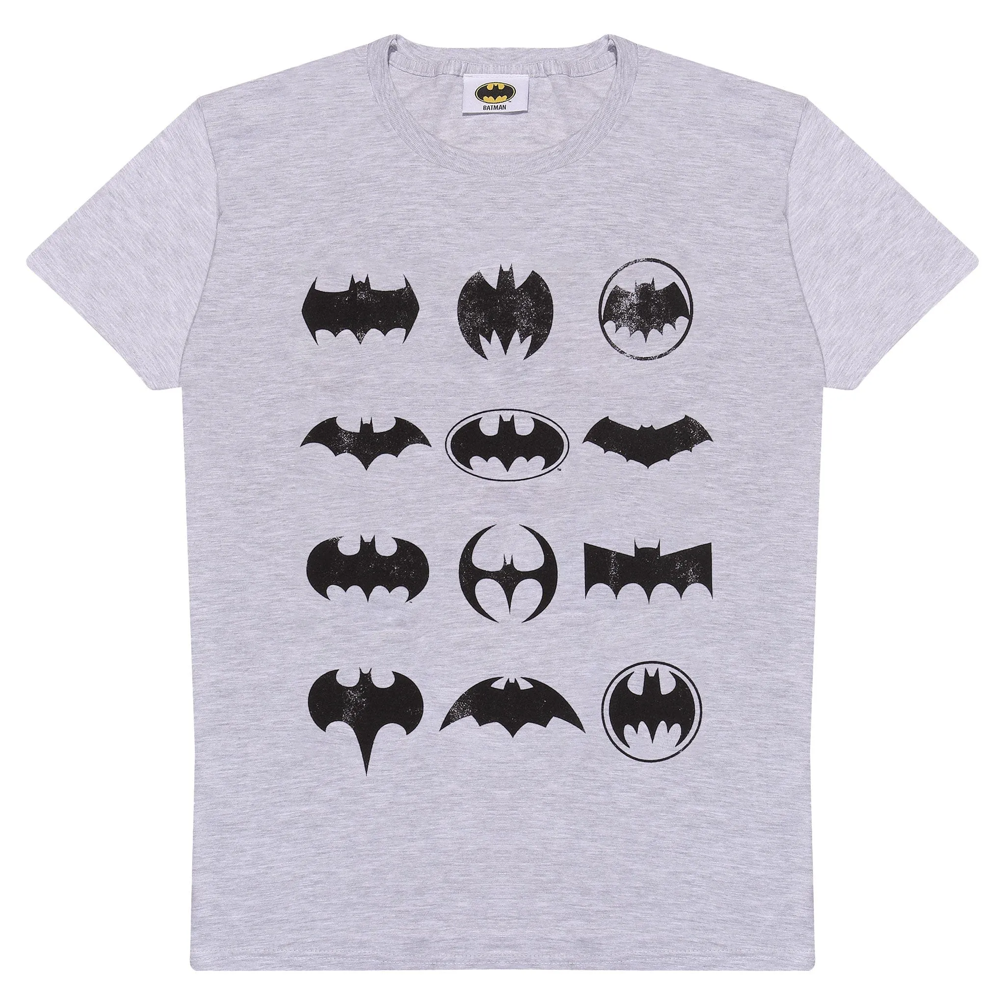 DC Comics Batman Distressed Logo Evolution Adults T-Shirt