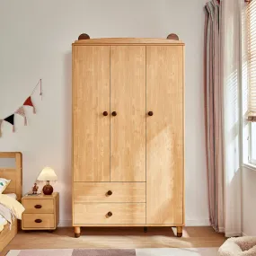 Dear Bear Kids Oak Wardrobe Closet