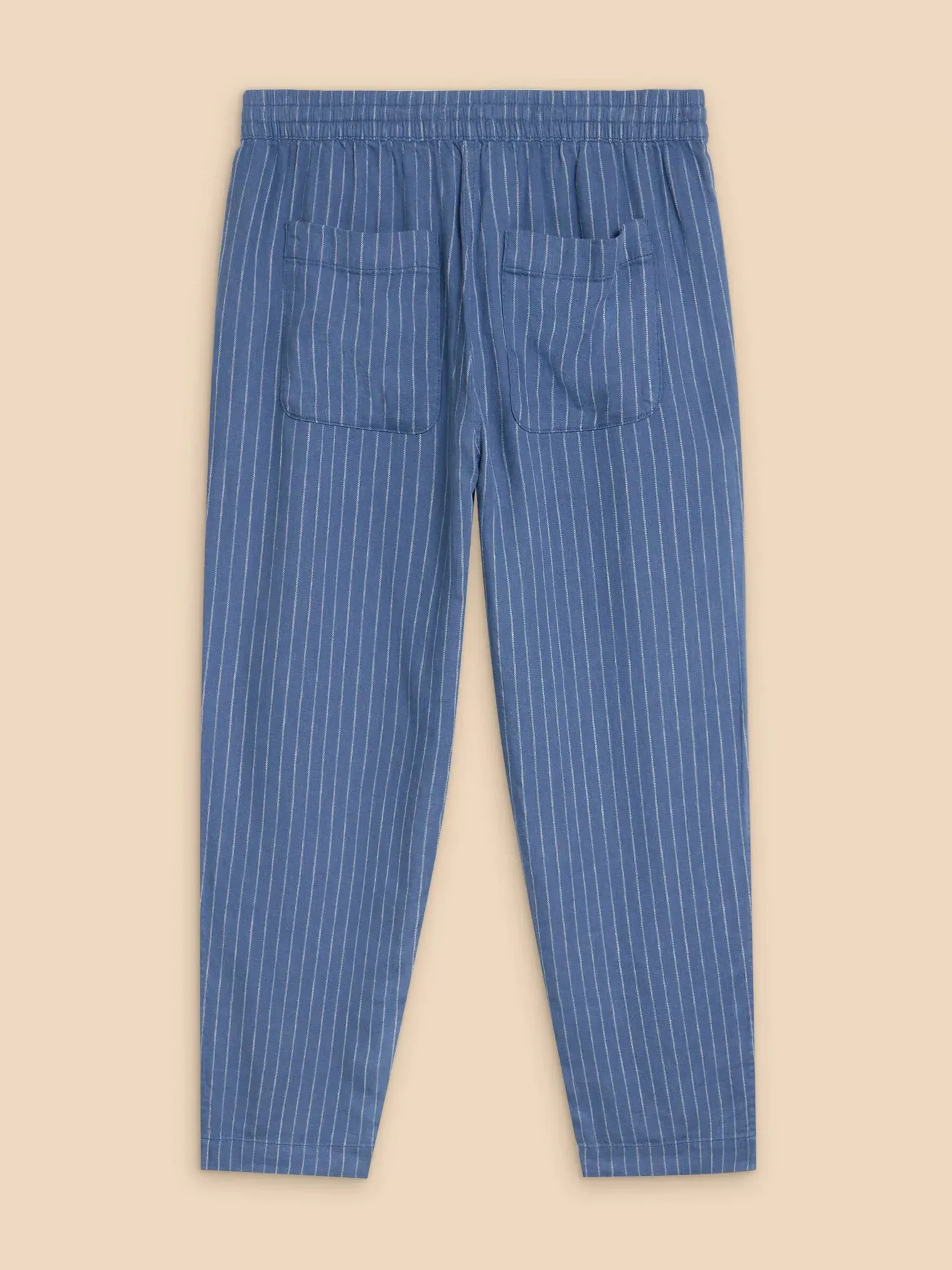 Elle Linen Blend Trouser - Blue Multi