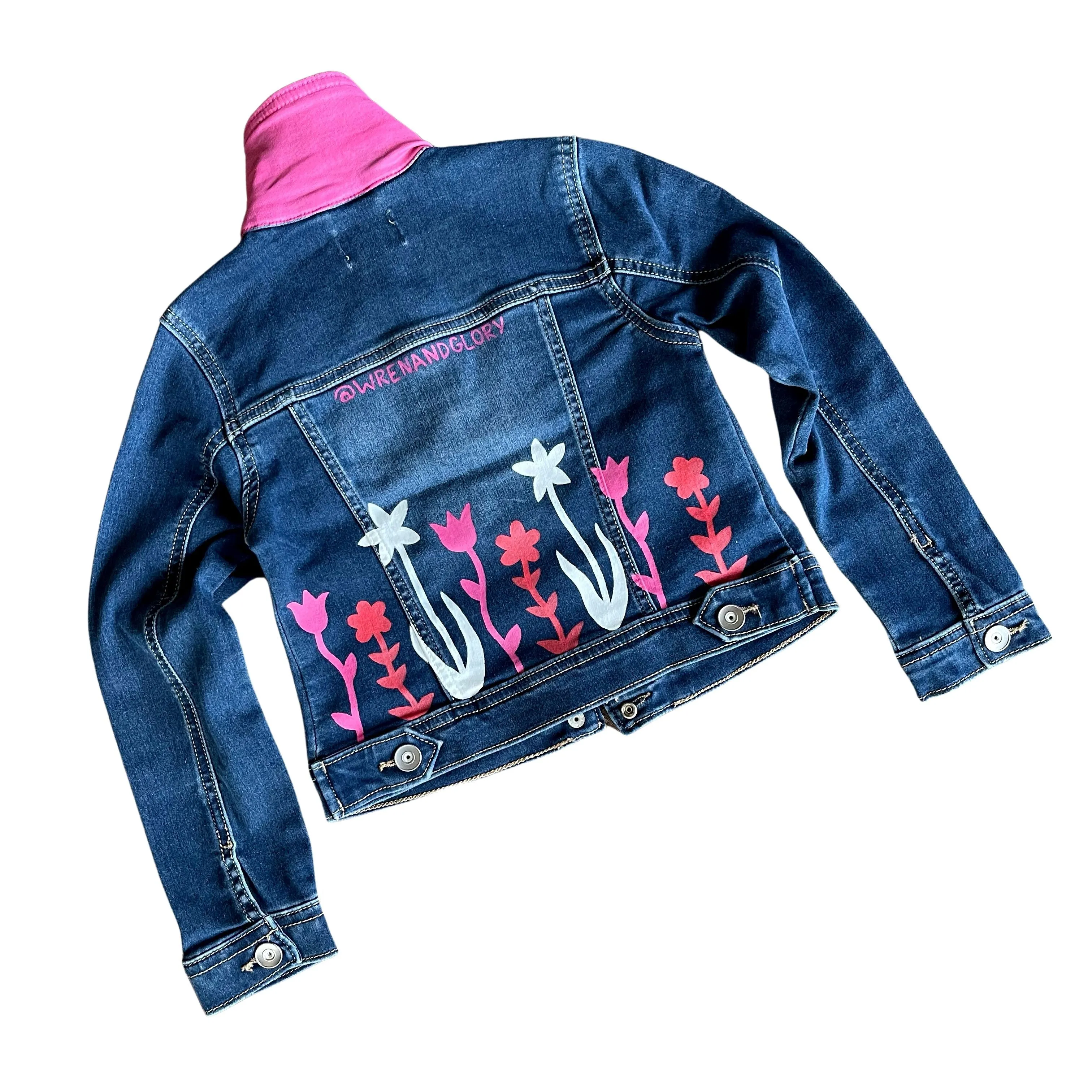 'FLOWER BLOSSOMS' DENIM JACKET - GIRLS