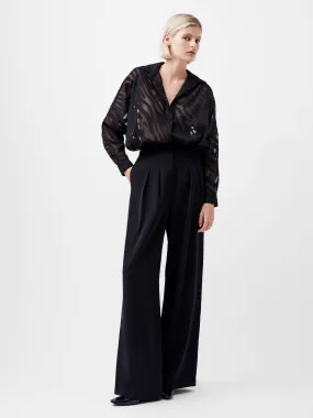 French Connection Harrie Suiting Wide Leg Trousers-Blackout-74XAJ