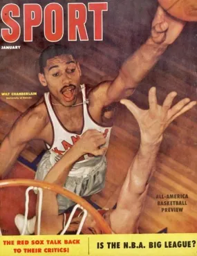 Vintage January 1957 Wilt Chamberlain University of Kansas Sports Magazine Cover