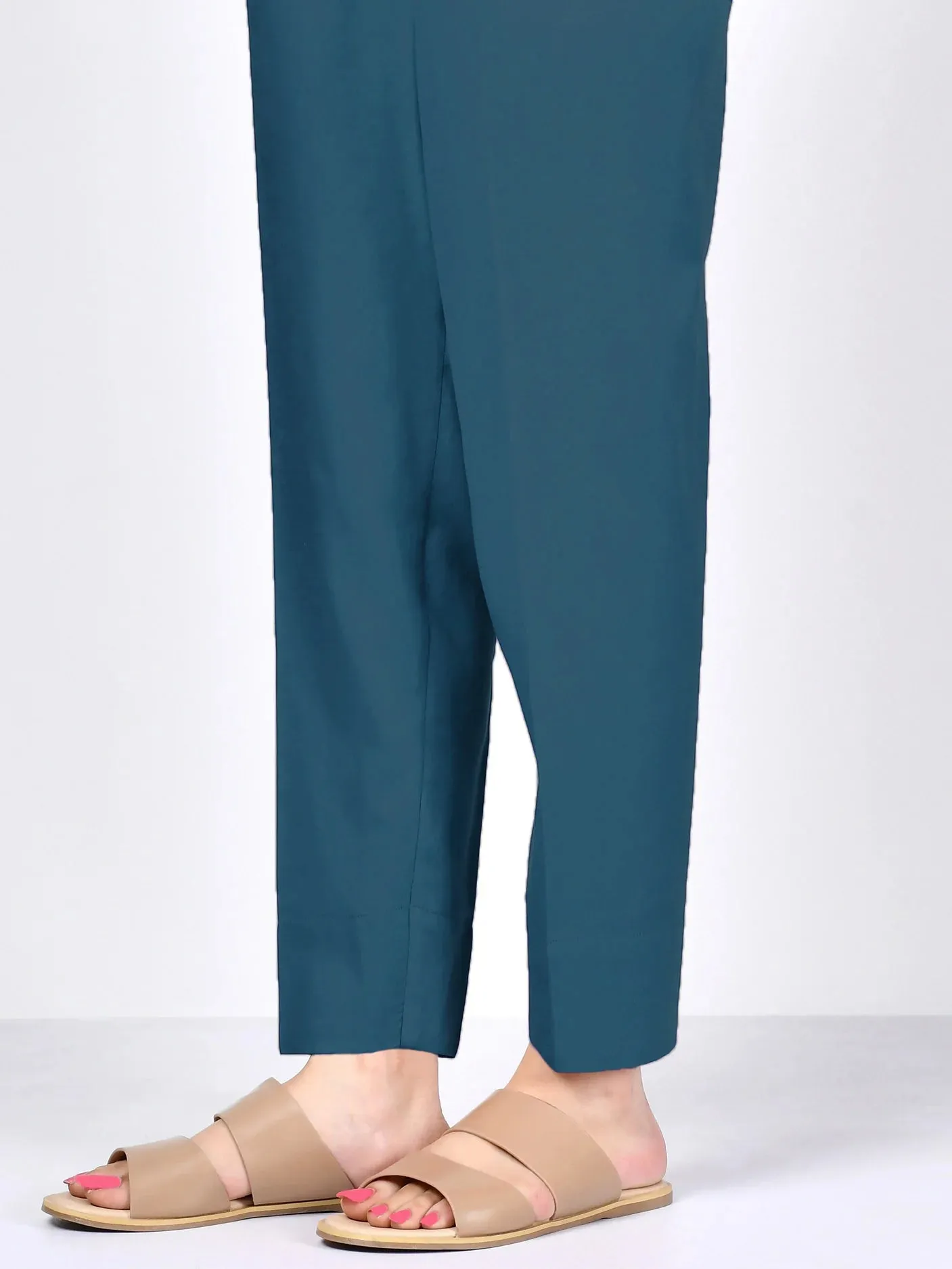 Limelight Peacock Blue Plain Cambric Trouser (P7519TR)