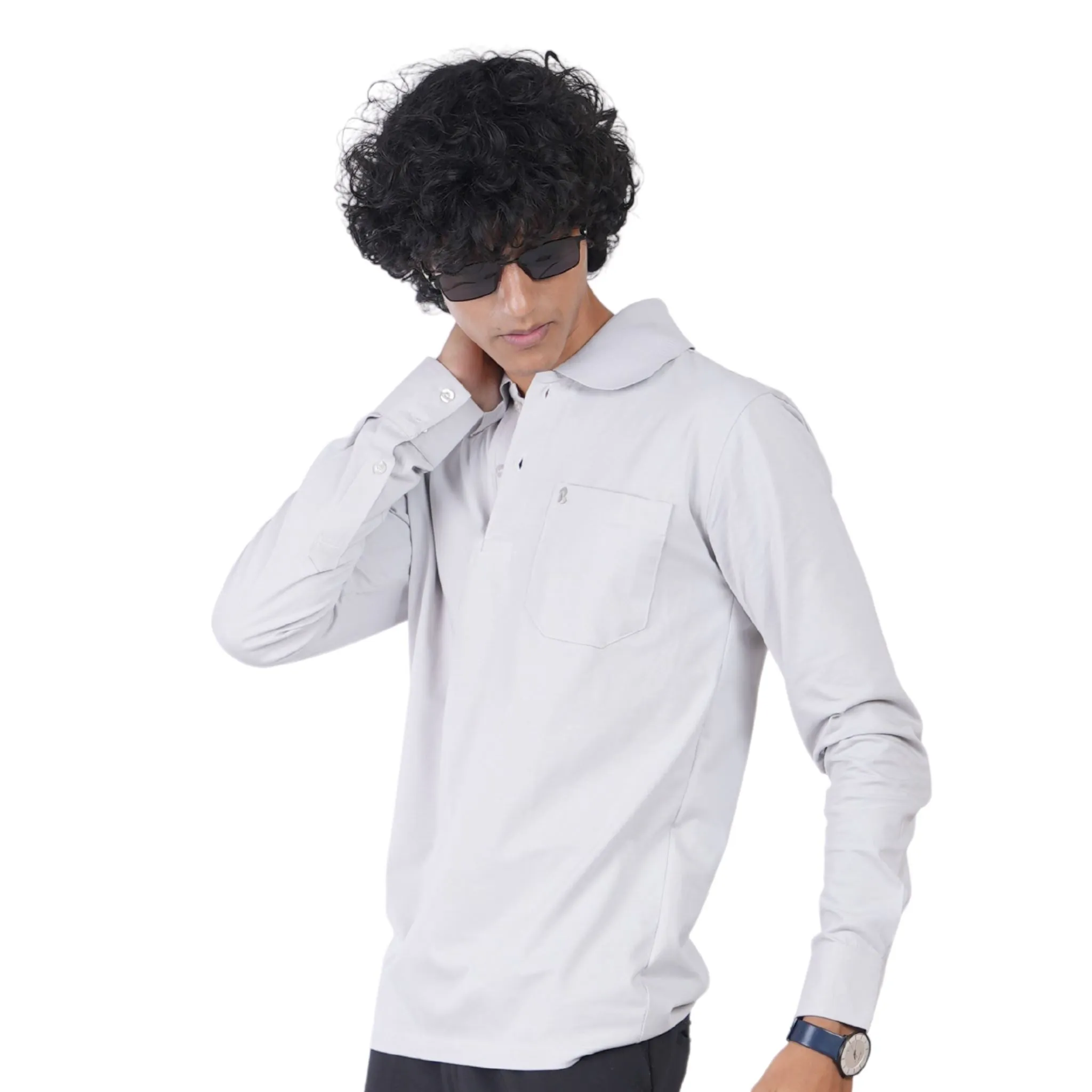 Silo Long-Sleeve Cuffed Polo Shirt