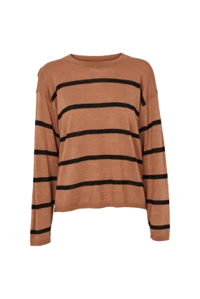 Vera Loose O-Neck Stripe - Apple Cinnamon / Black